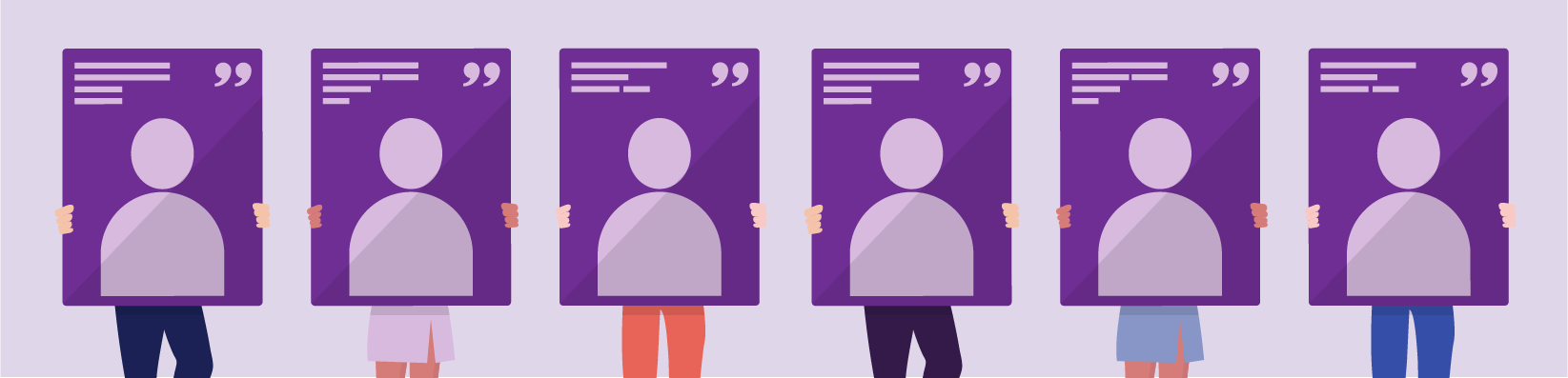 digital illustration of row of people holding their personal data