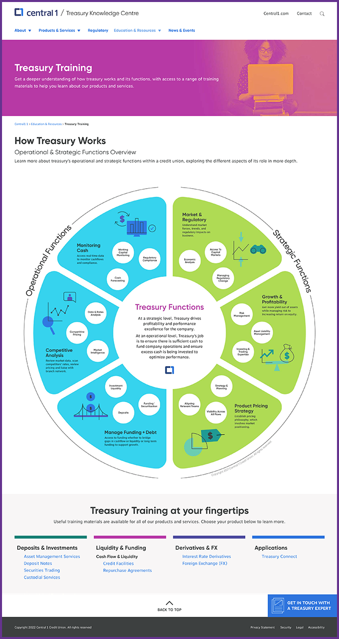 Central1 Treasury 101 page screen shot