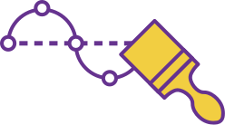 A paintbrush leaving a vector path as it paints