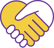 Two hands clasped together, forming a heart