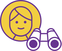 A pair of binoculars lying next to a portrait of an unknown person