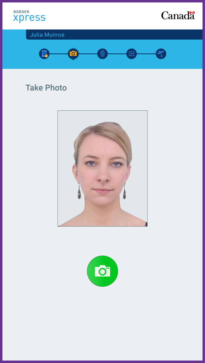 The photo capture screen on a YVR self-serve terminal, notifying the success of the capture