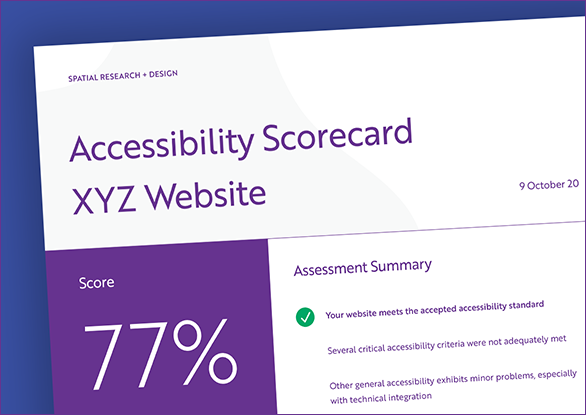 A scorecard that shows progress towards achieving accessibility in UX design