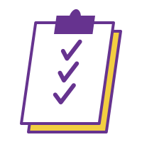 A clipboard showing a series of checkmarks and doing evaluative research.