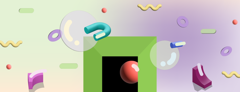 3 dimensional elements float in space