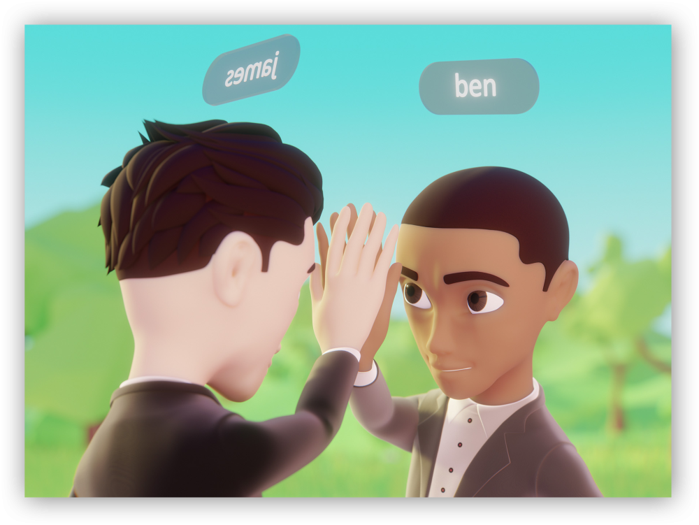 2 avatars high five in meta horizon worlds