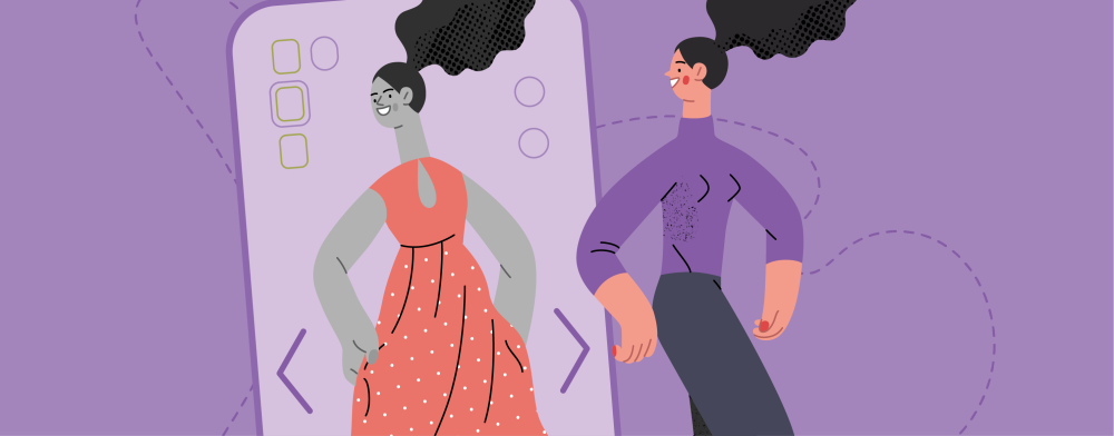 illustration of virtual try-on app